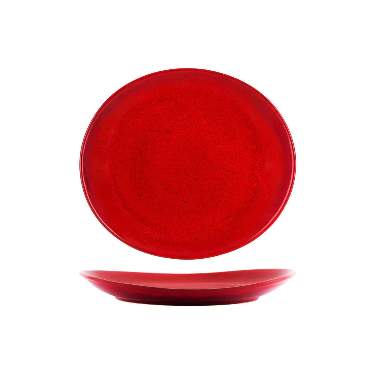 Tablekraft Artistica Reactive Red Oval Plate 250x220mm