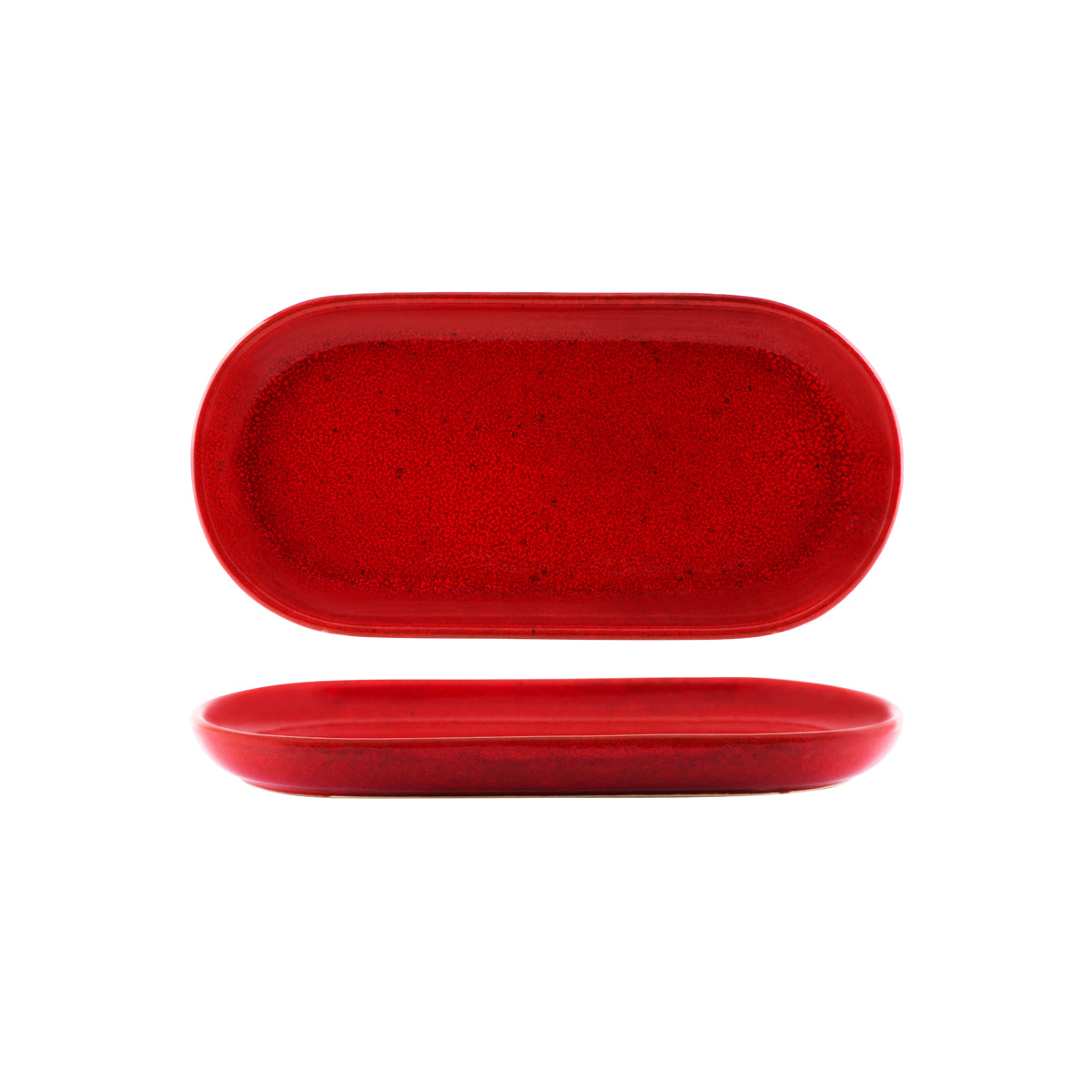Tablekraft Artistica Reactive Red Oval Coupe Plate 300x140mm