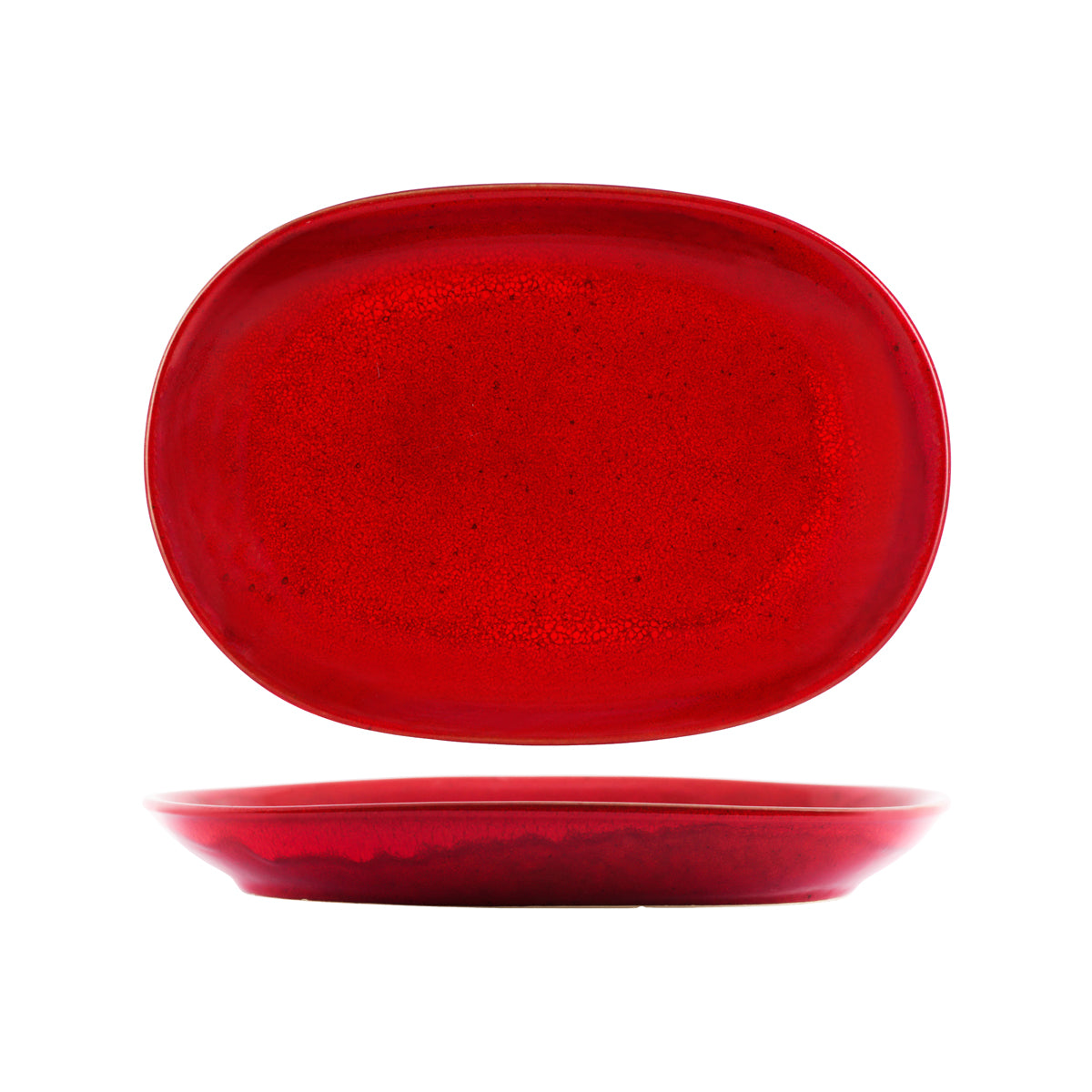 Tablekraft Artistica Reactive Red Oval Serving Platter 305x210mm
