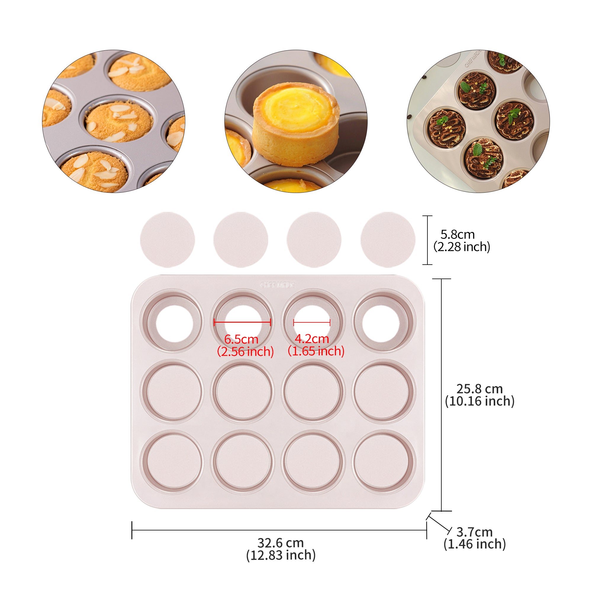 CHEFMADE English Muffin Pan 12 Cup with Loose Base (WK10105)