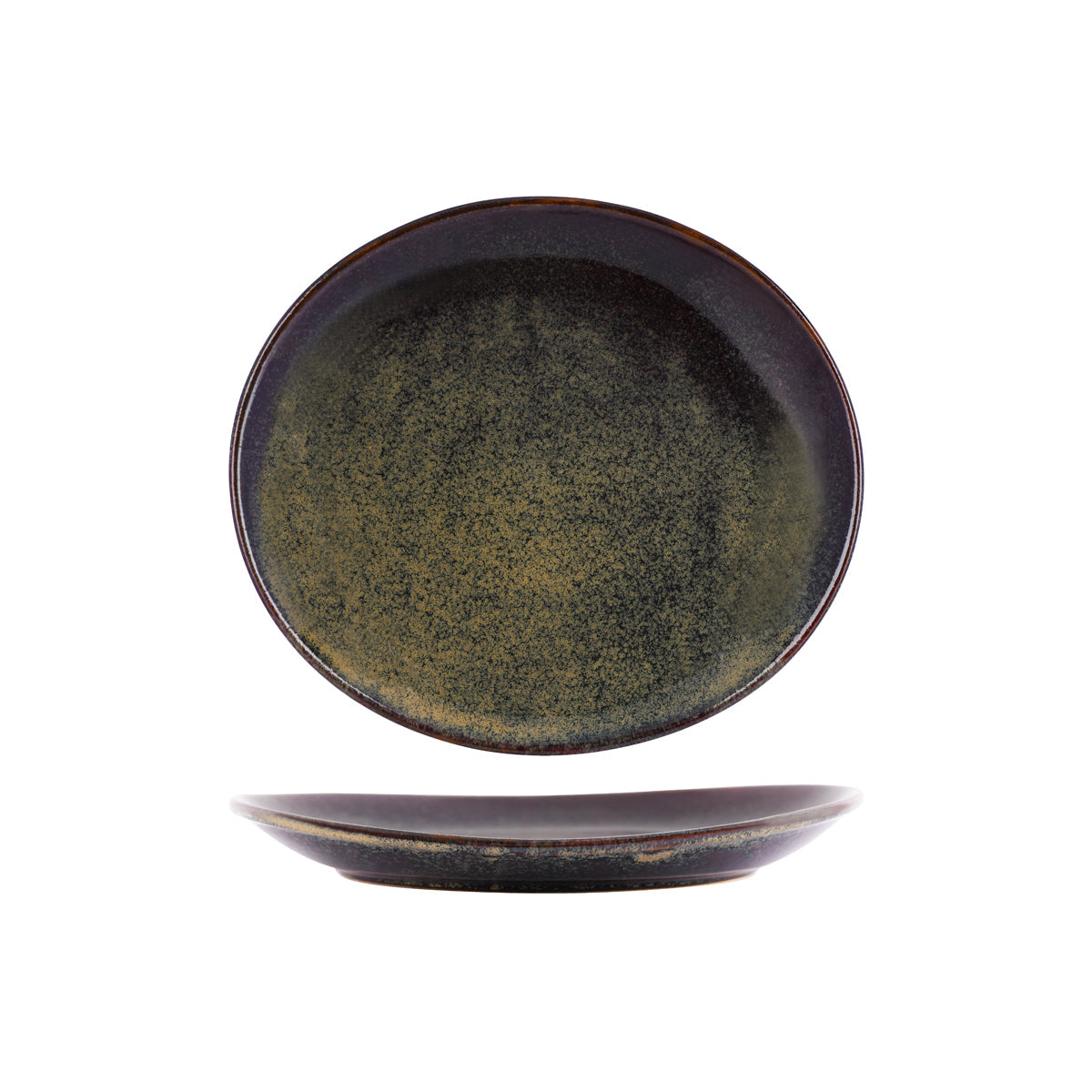 Tablekraft Artistica Reactive Brown Oval Plate 250x220mm