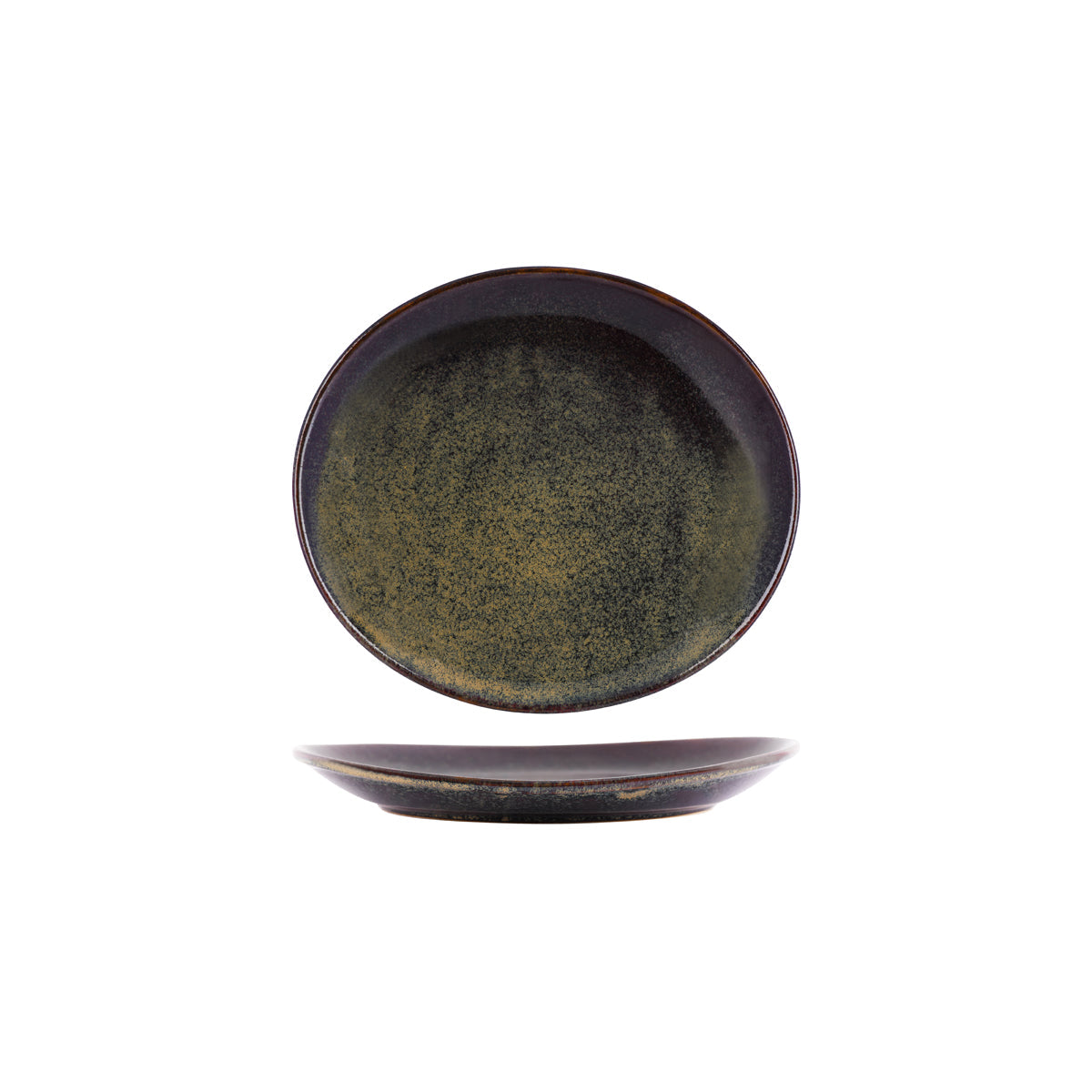 Tablekraft Artistica Reactive Brown Oval Plate 210x190mm