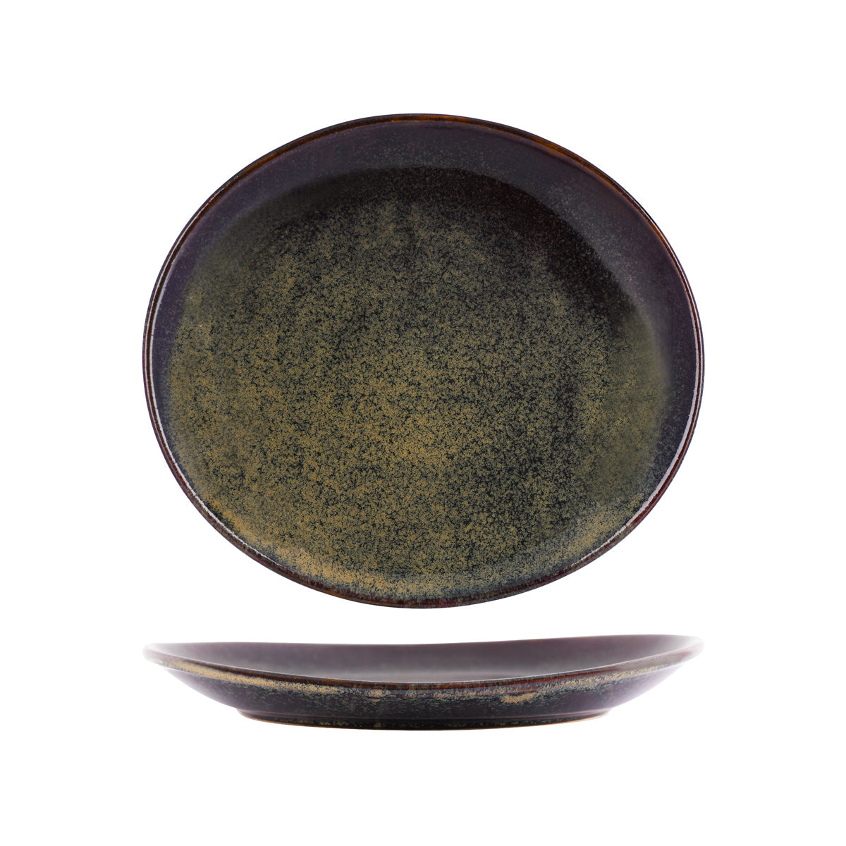 Tablekraft Artistica Reactive Brown Oval Plate 295x250mm