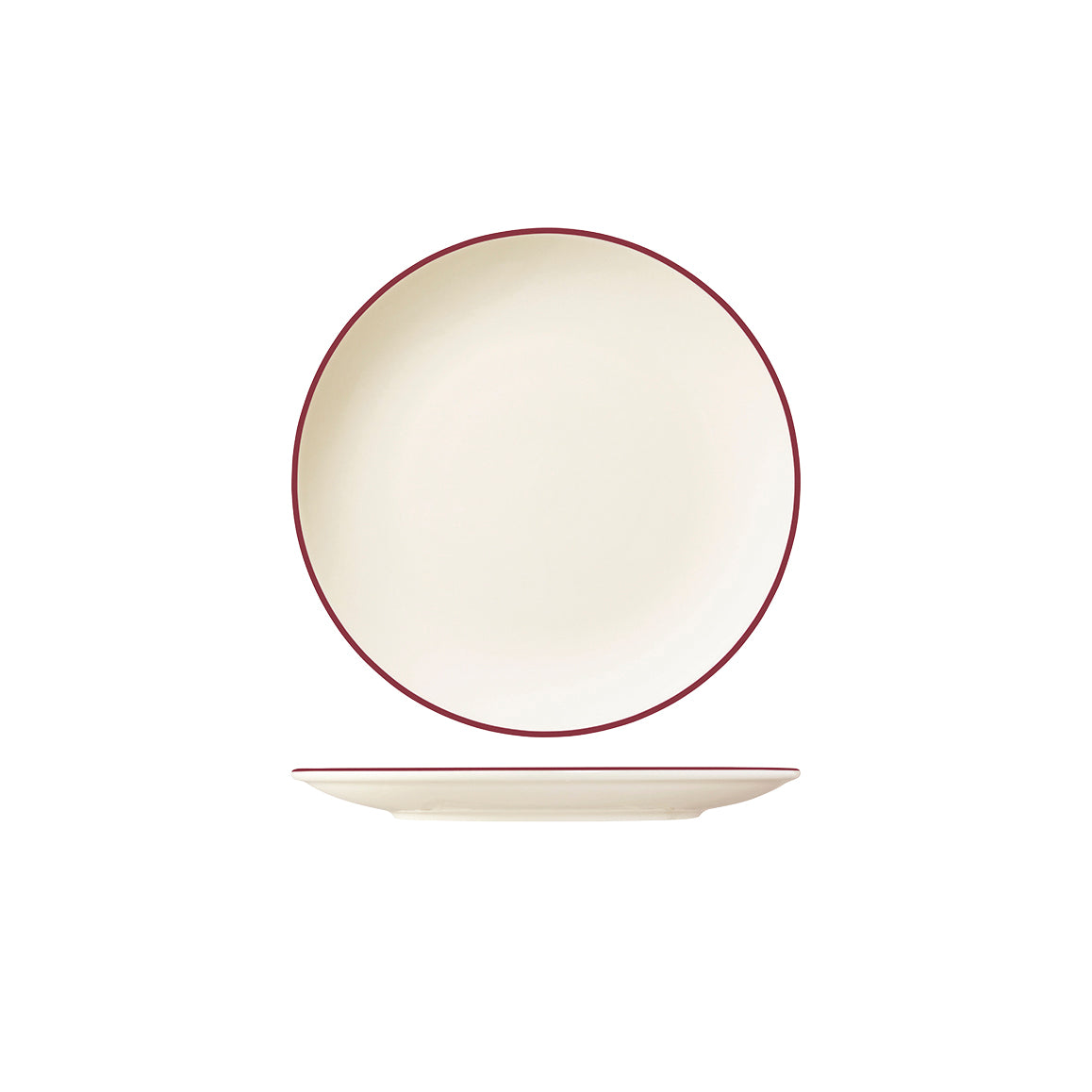 ID Fine Modest Maroon Round Coupe Plate (170mm Ø)