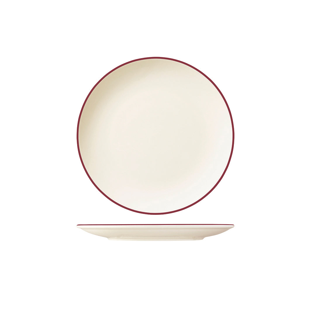 ID Fine Modest Maroon Round Coupe Plate (190mm Ø)