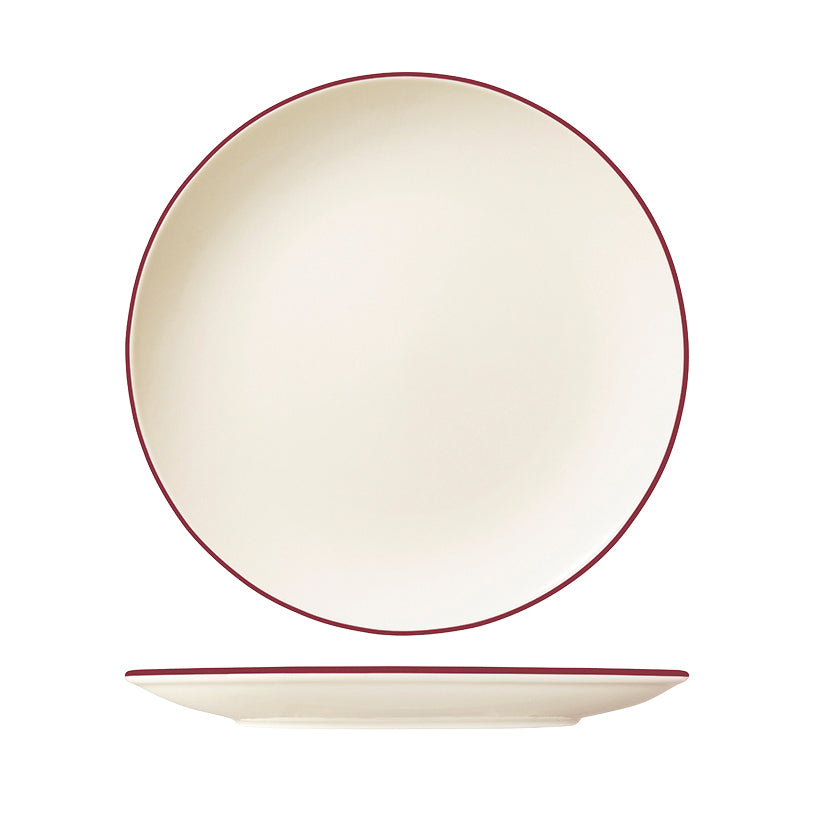 ID Fine Modest Maroon Round Coupe Plate (300mm Ø)