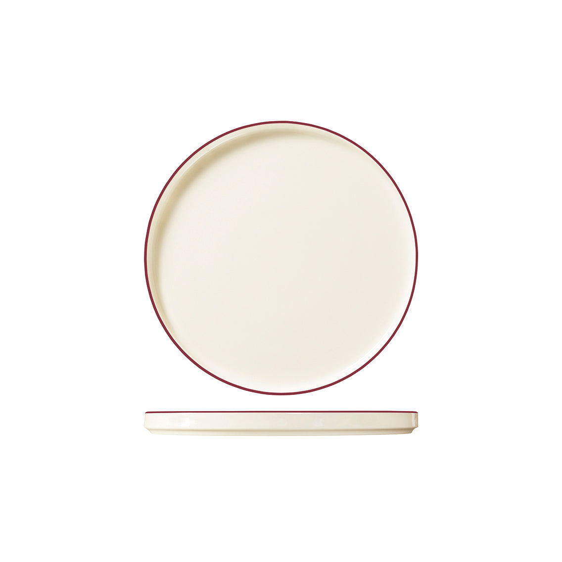 ID Fine Modest Maroon Round Walled Plate (165mm Ø)
