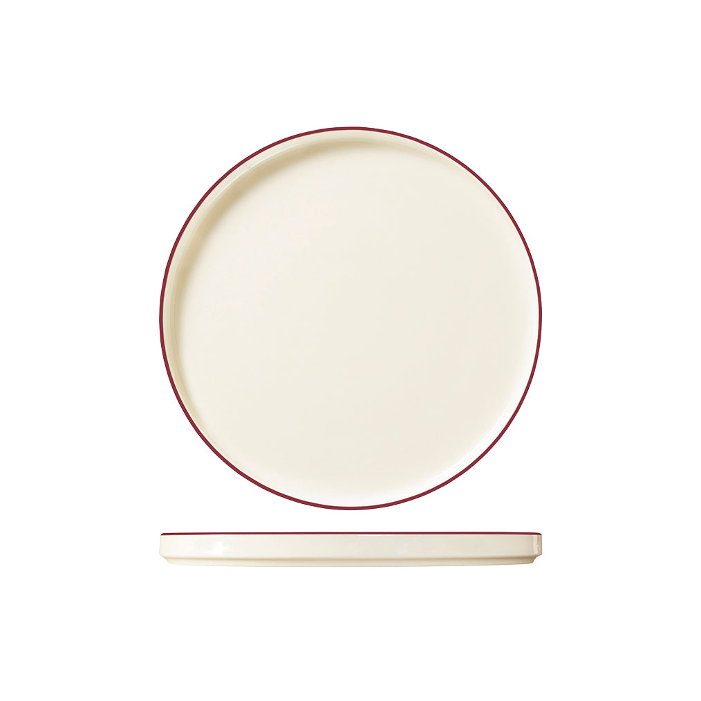 ID Fine Modest Maroon Round Walled Plate (210mm Ø)