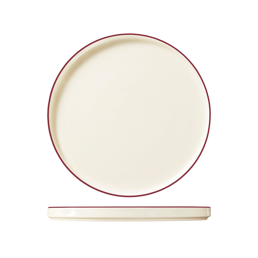 ID Fine Modest Maroon Round Walled Plate (255mm Ø)