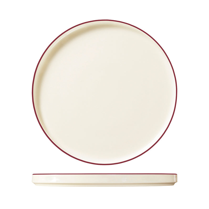 ID Fine Modest Maroon Round Walled Plate (280mm Ø)
