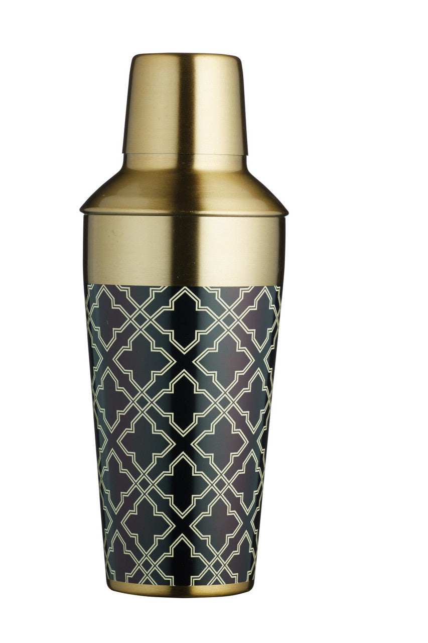 BarCraft Art Deco Brass Finish 650ml Cocktail Shaker
