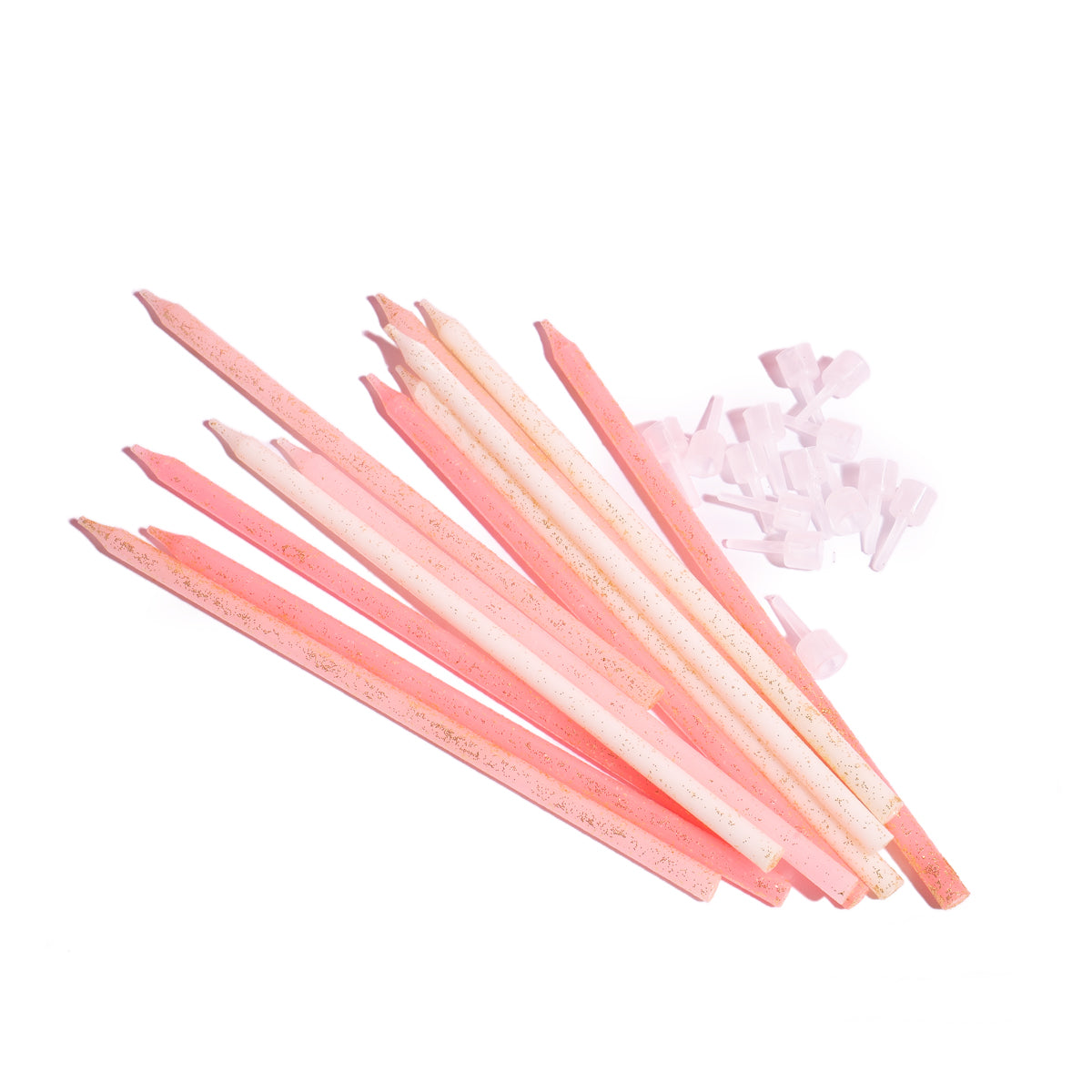 Cake & Candle Glitter Cake Candles Pink 12 Pack