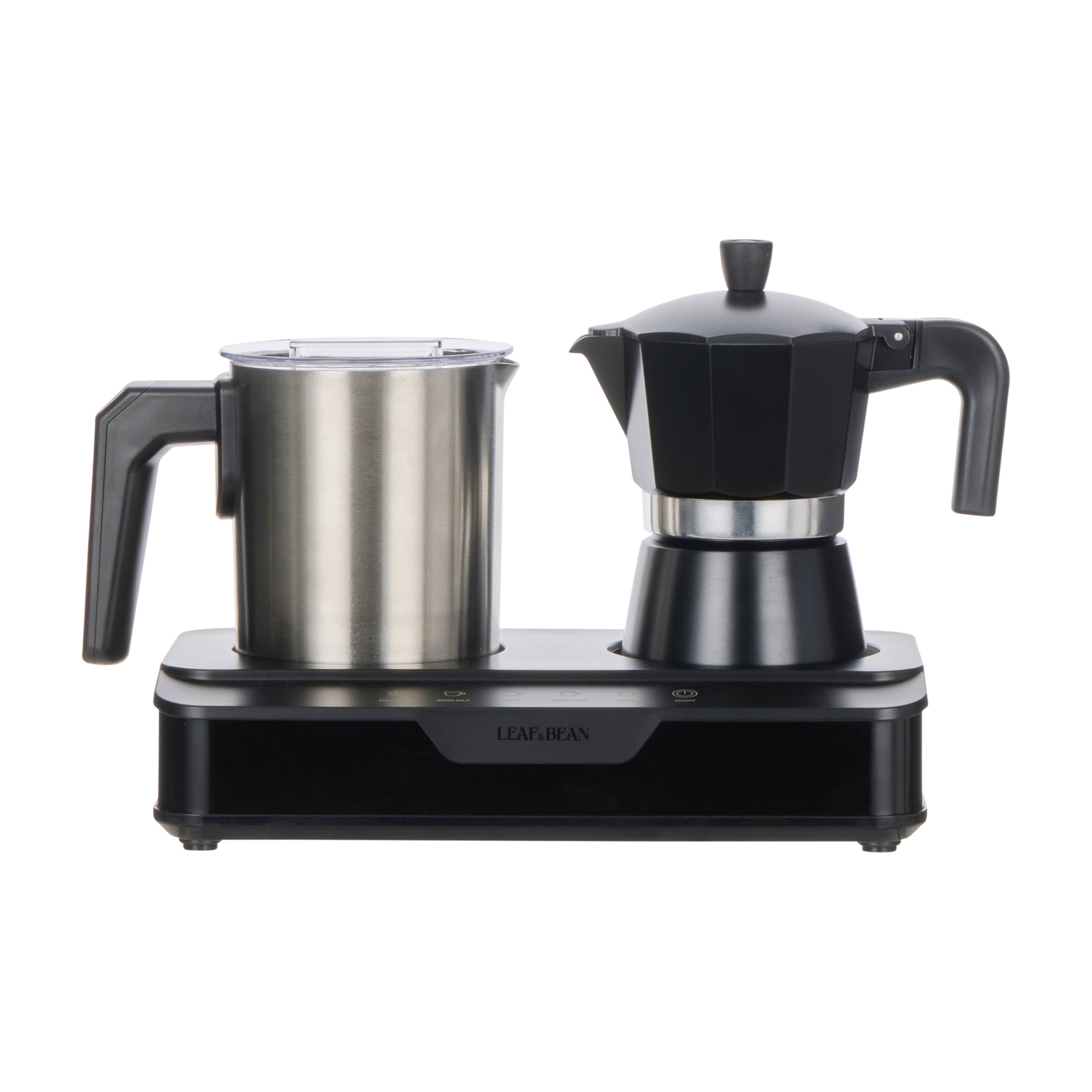 Leaf & Bean Electric Espresso Maker With Milk Frother & Warmer 1200W Black
