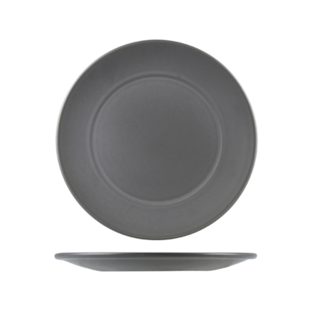 Longfine Natural Satin Wide Rim Round Plate