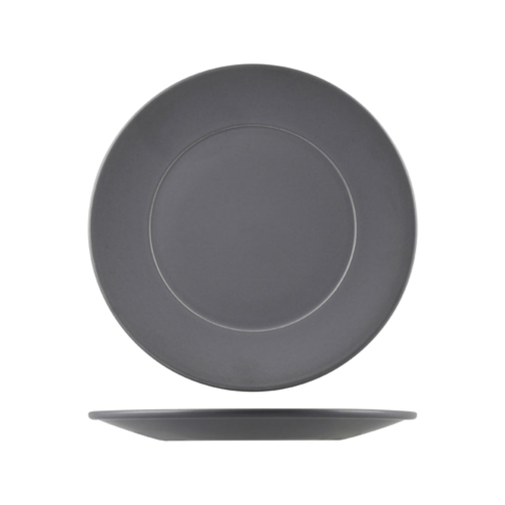 Longfine Natural Satin Wide Rim Round Plate