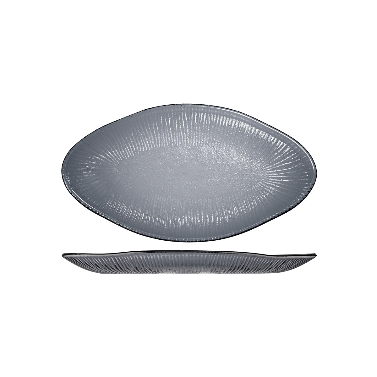 Churchill Bamboo Dusk Organic Oval Glass Plate (295x162mm)
