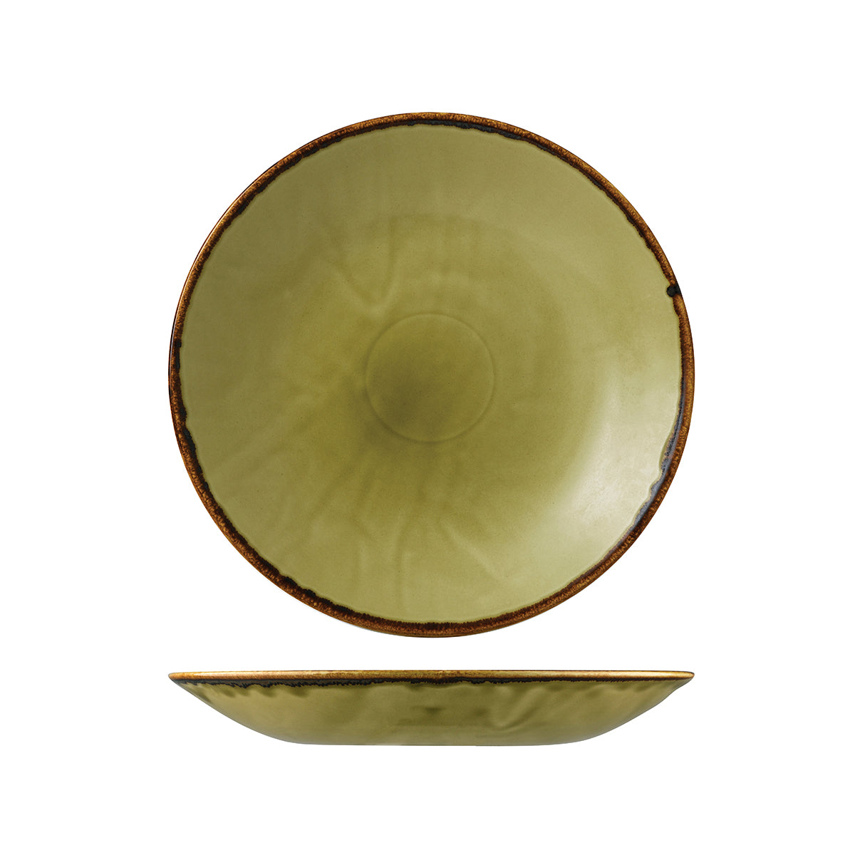 Dudson Harvest Green Round Deep Coupe Plate (255mm Ø)