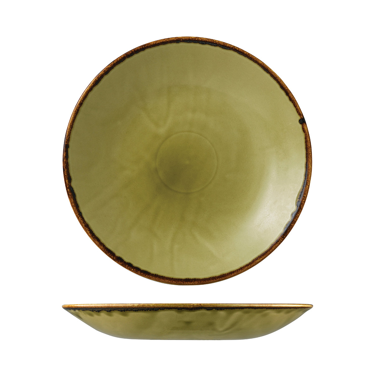 Dudson Harvest Green Round Deep Coupe Plate (281mm Ø)