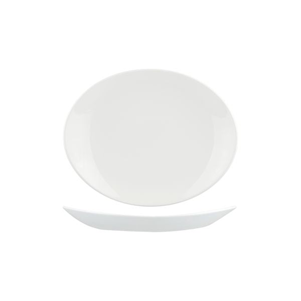 Churchill Orbit Oval Coupe Plate (238x200mm - White)