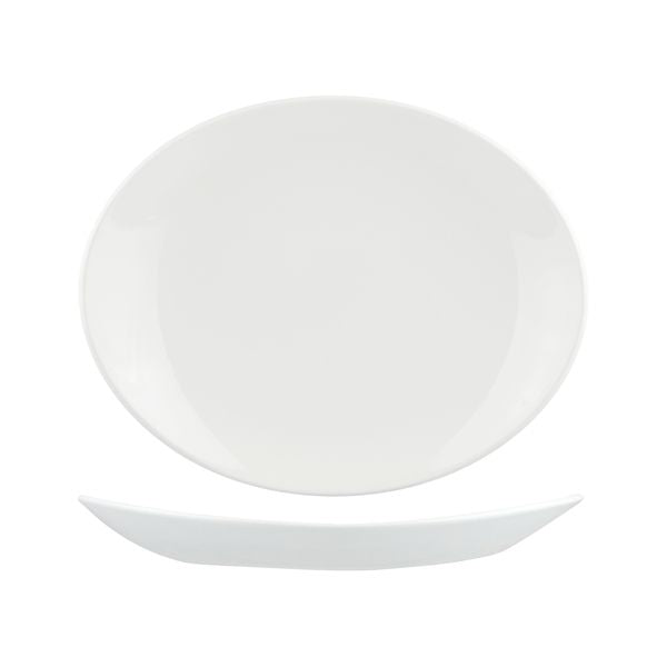 Churchill Orbit Oval Coupe Plate (317x255mm - White)