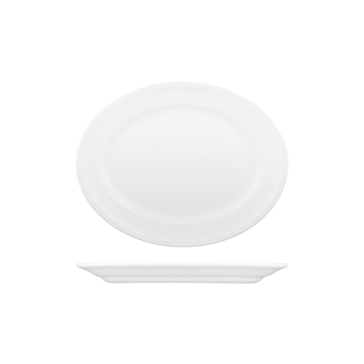 Churchill Buckingham Oval Plate - Wide Rim (254mm - White)
