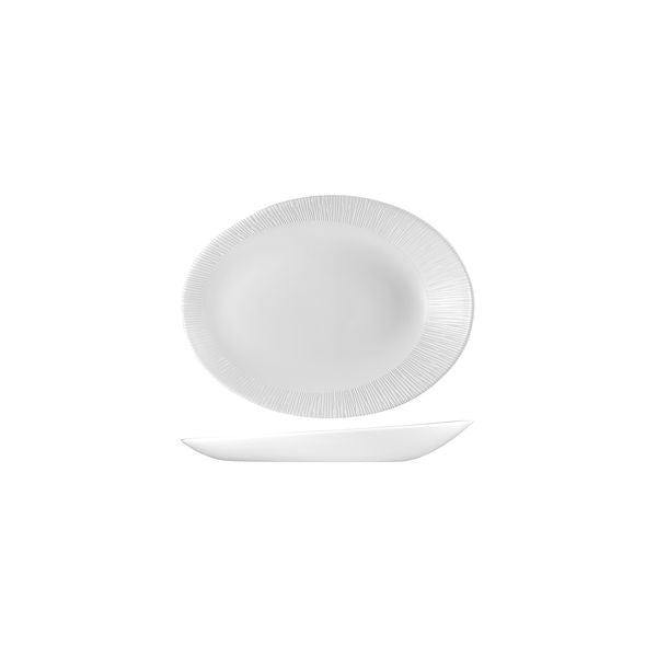 Churchill Bamboo Orb Oval Coupe Plate (195x150x25mm - White)