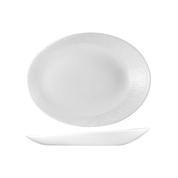 Churchill Bamboo Orb Oval Coupe Plate (290x227x38mm - White)