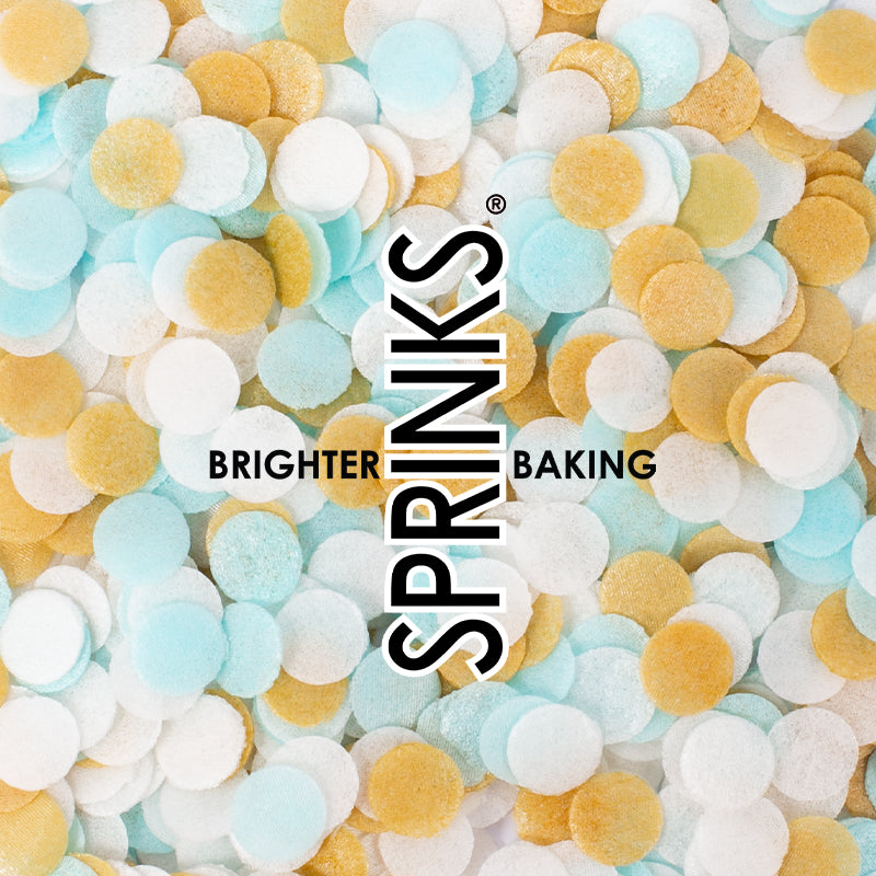 Sprinks Wafer Confetti Decorations Blue & White & Gold 9g