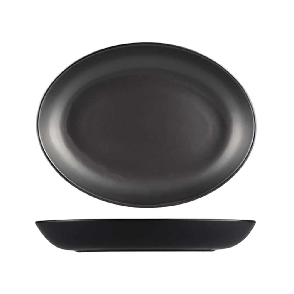 Longfine Natural Satin Oval Coupe Bowl 275mm