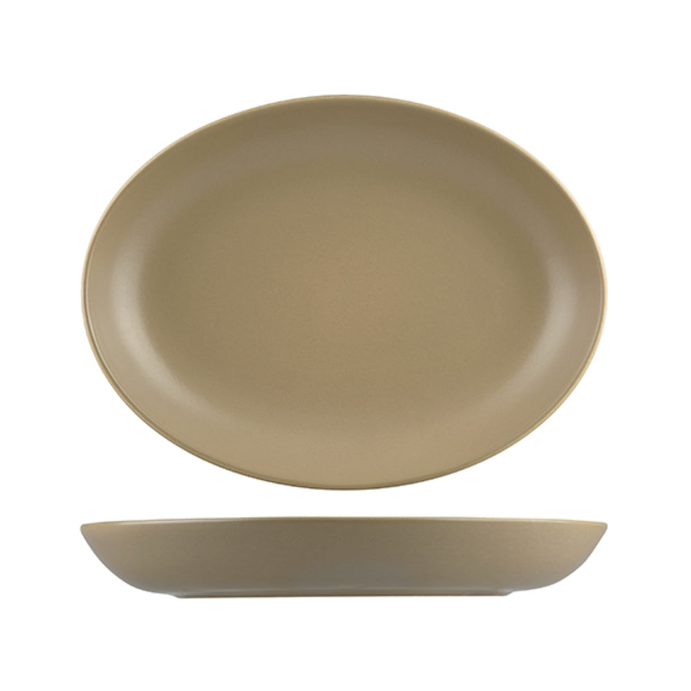Longfine Natural Satin Oval Coupe Bowl 275mm