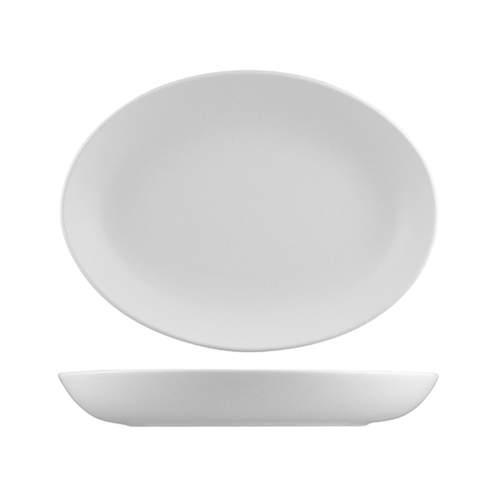 Longfine Natural Satin Oval Coupe Bowl 275mm
