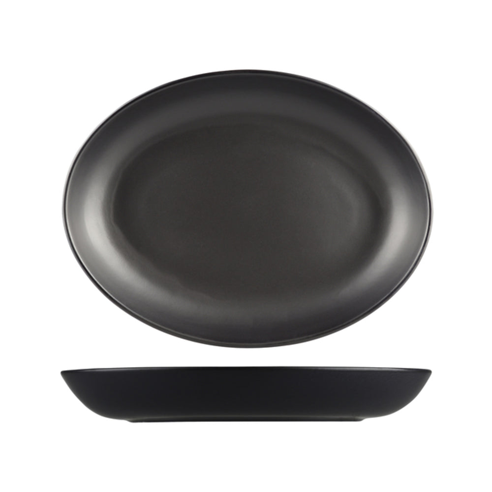 Longfine Natural Satin Oval Coupe Bowl 320mm