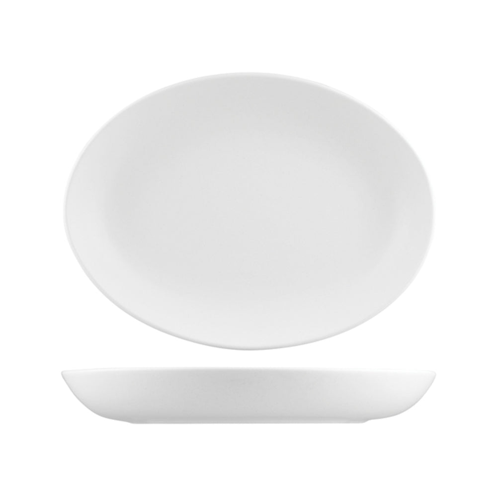 Longfine Natural Satin Oval Coupe Bowl 320mm
