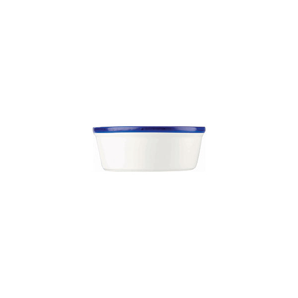Churchill Retro Blue Pie Dish (135mm Ø 500ml - White with Blue Rim)