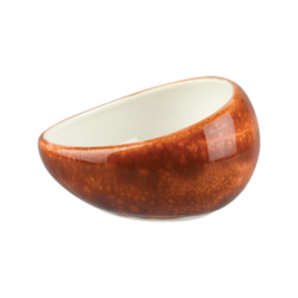 Longfine Natural Satin Sauce Dish Large