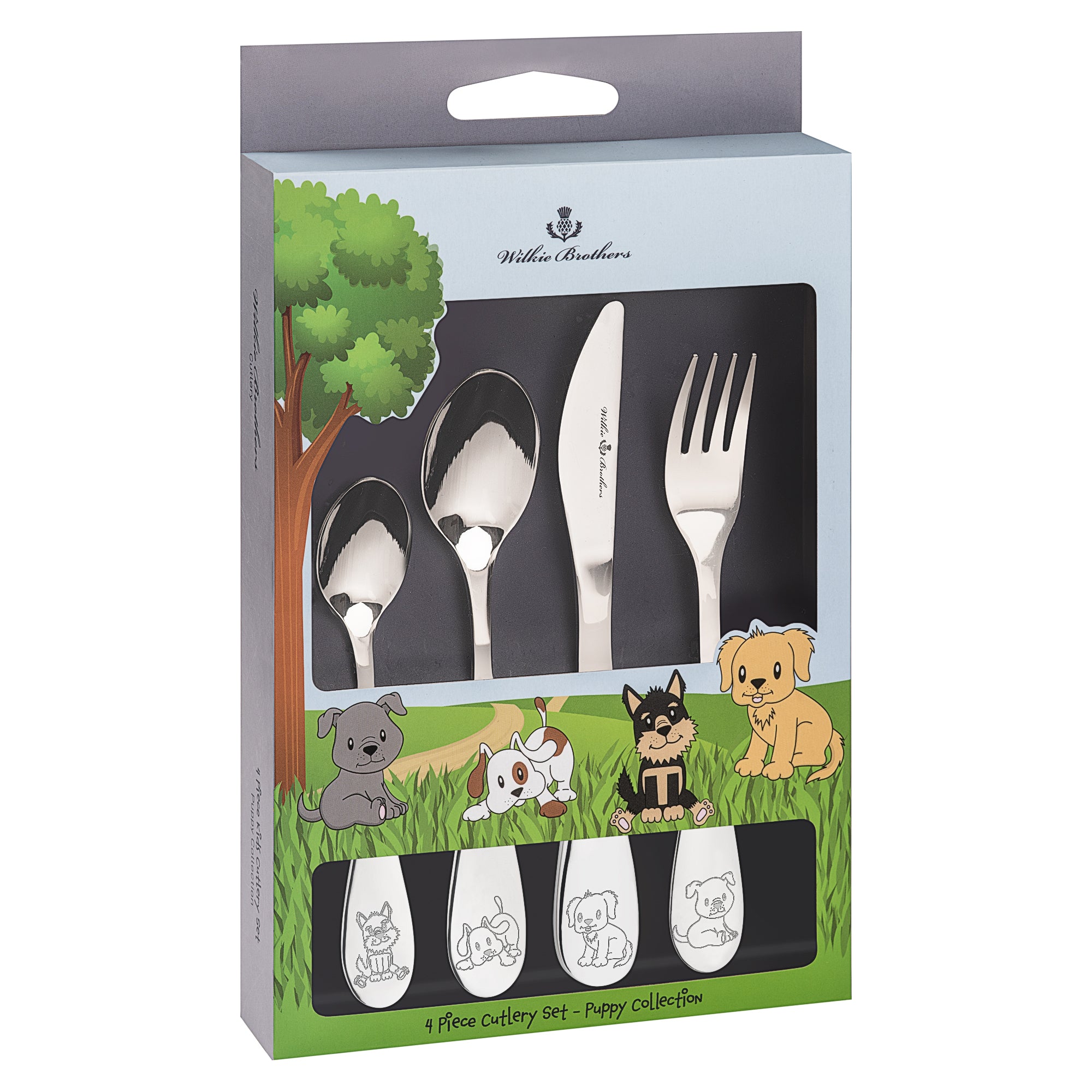 Wilkie Brothers 4 Piece Children's Cutlery Set - Puppy
