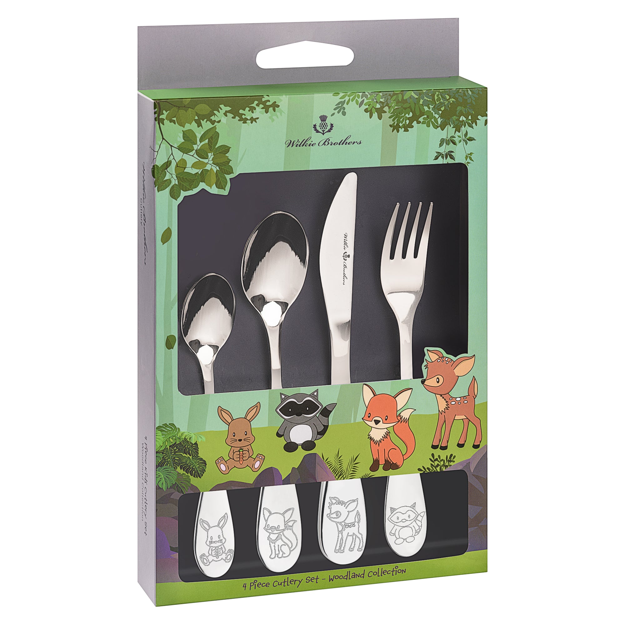 Wilkie Brothers 4 Piece Children's Cutlery Set - Woodland