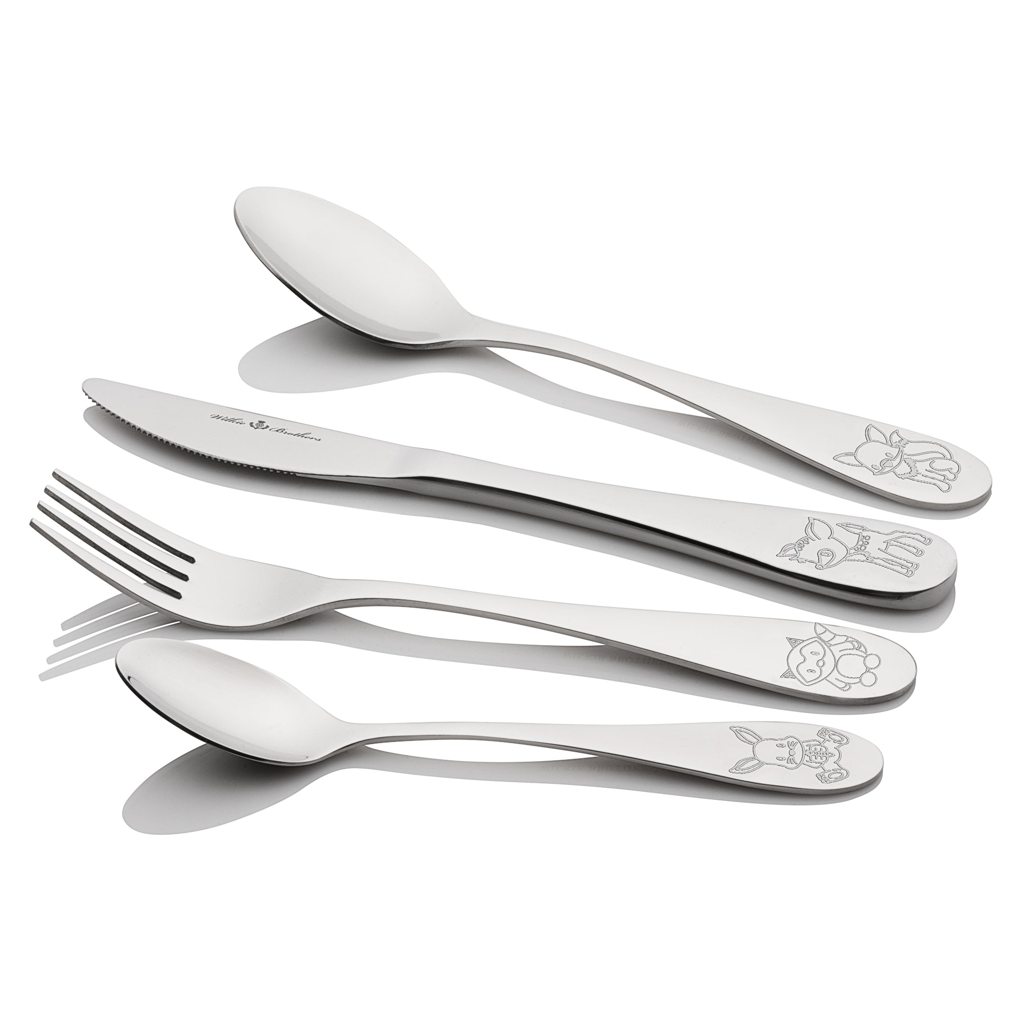Wilkie Brothers 4 Piece Children's Cutlery Set - Woodland