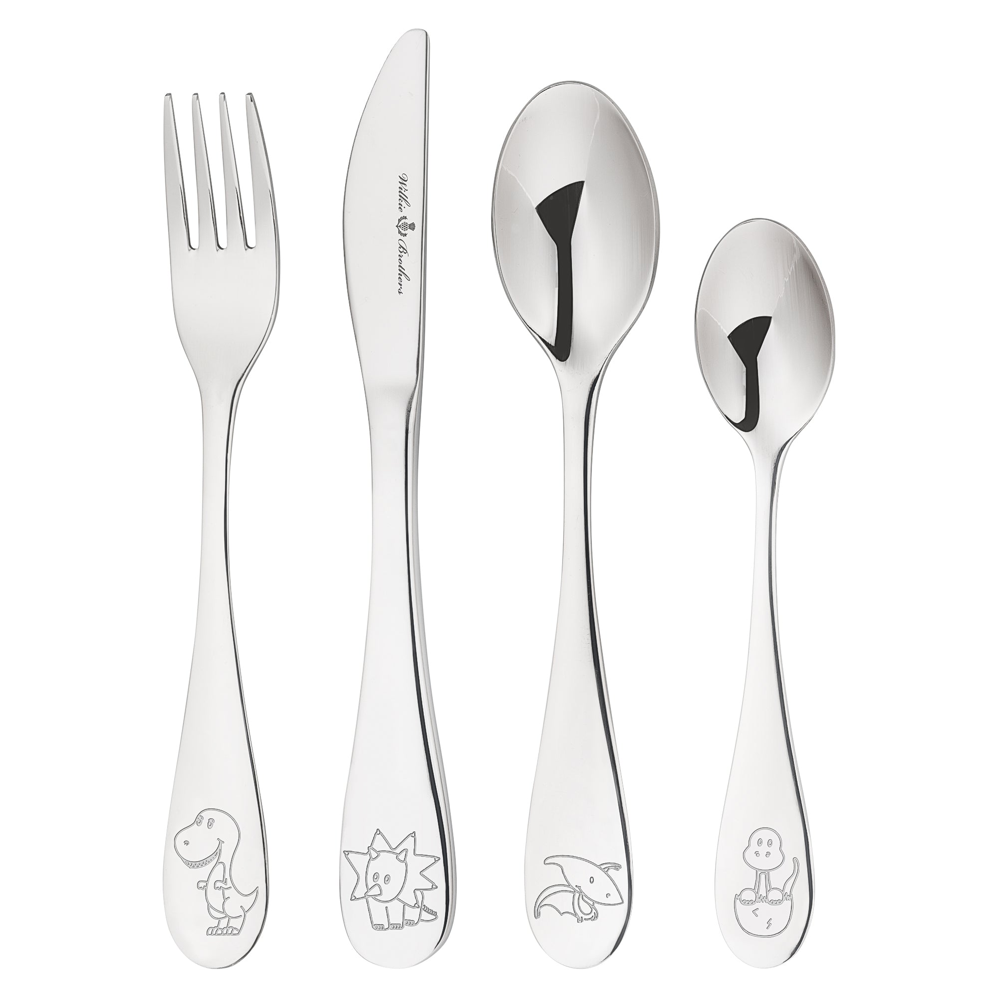 Wilkie Brothers 4 Piece Children's Cutlery Set - Dinosaur