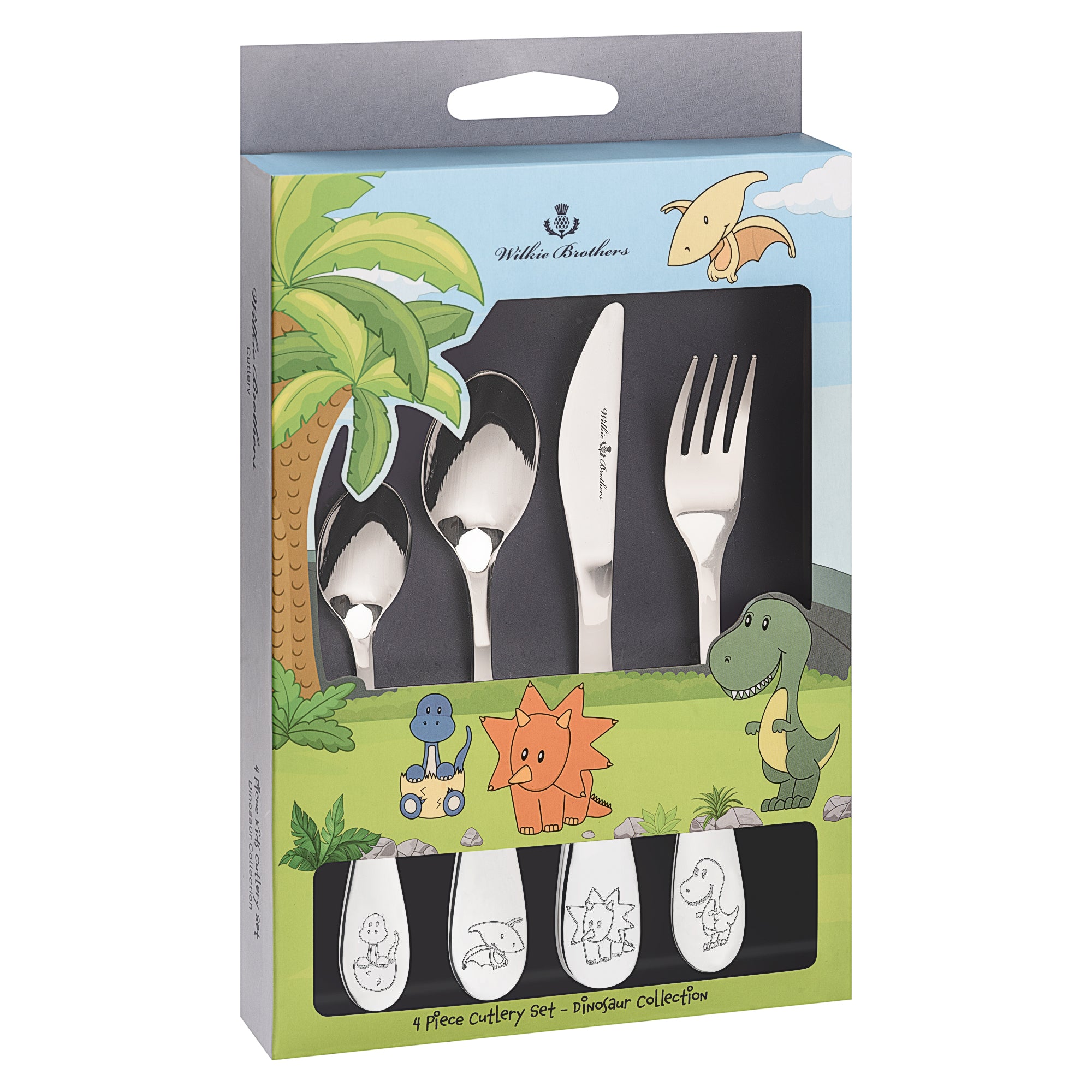 Wilkie Brothers 4 Piece Children's Cutlery Set - Dinosaur