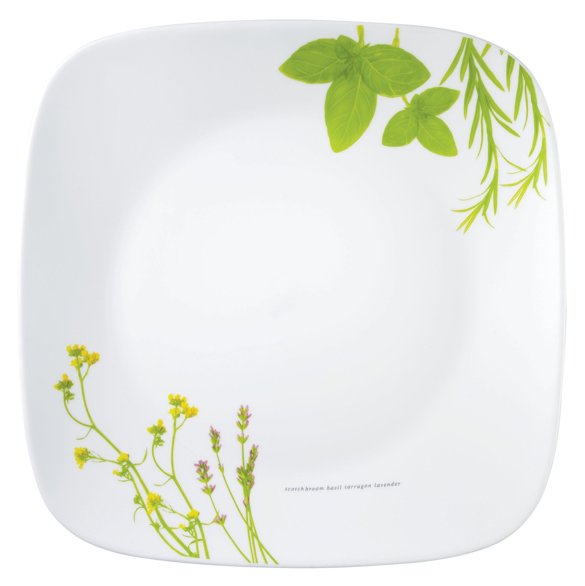 Corelle Square European Herbs Lunch Plate 22.9cm
