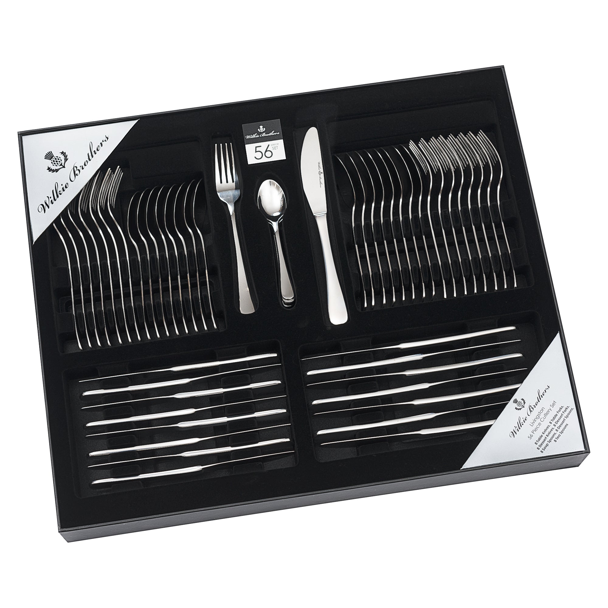 Wilkie Brothers Livingston 56 Piece Cutlery Set