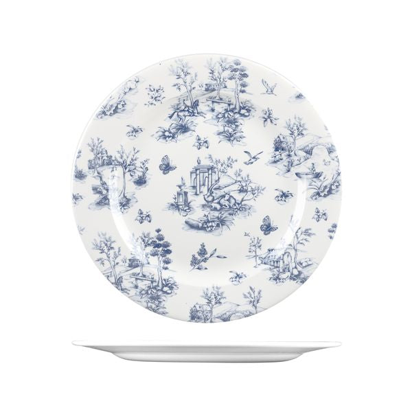 Churchill Toile Prague Round Plate - Wide Rim (305mm Ø)