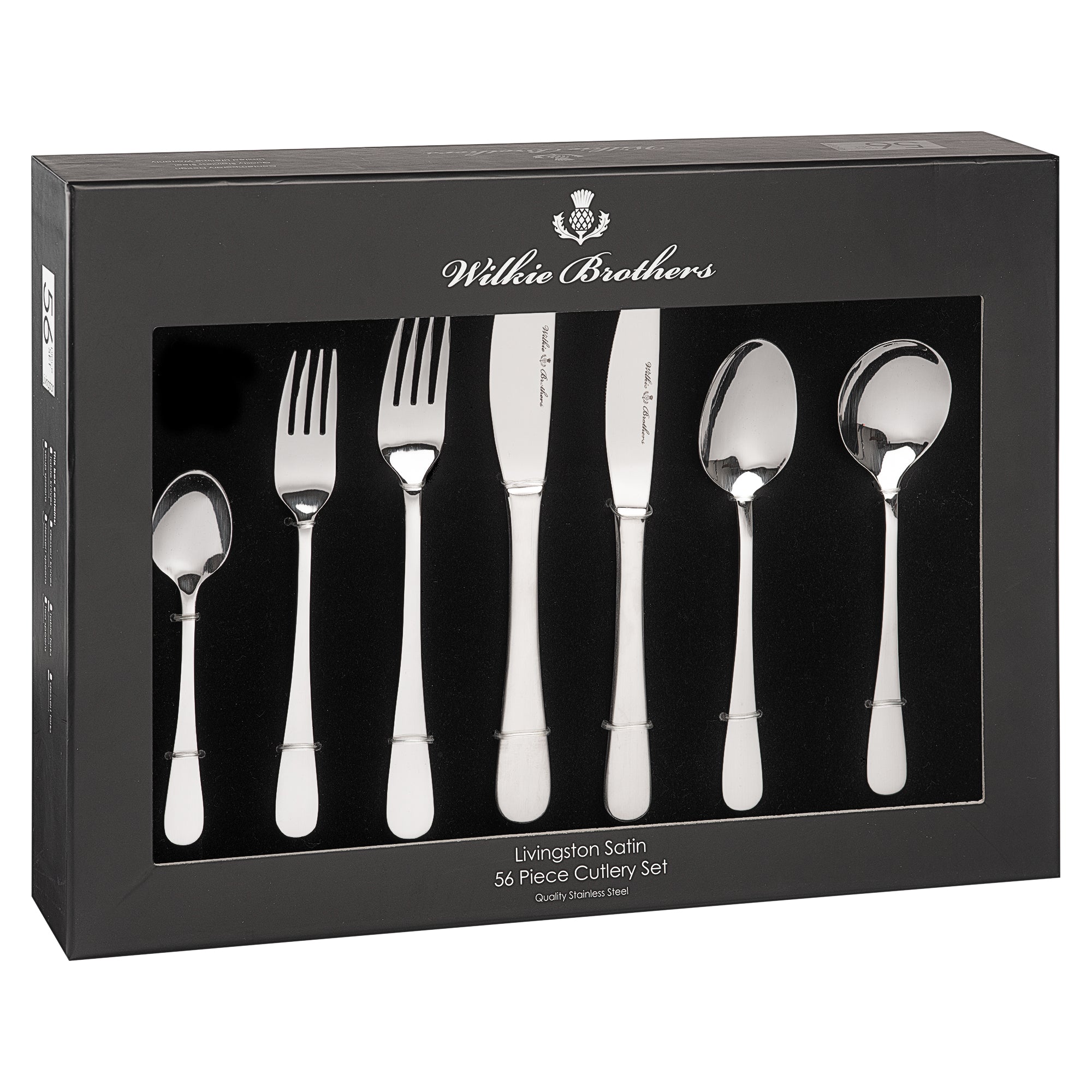Wilkie Brothers Livingston Satin 56 Piece Cutlery Set