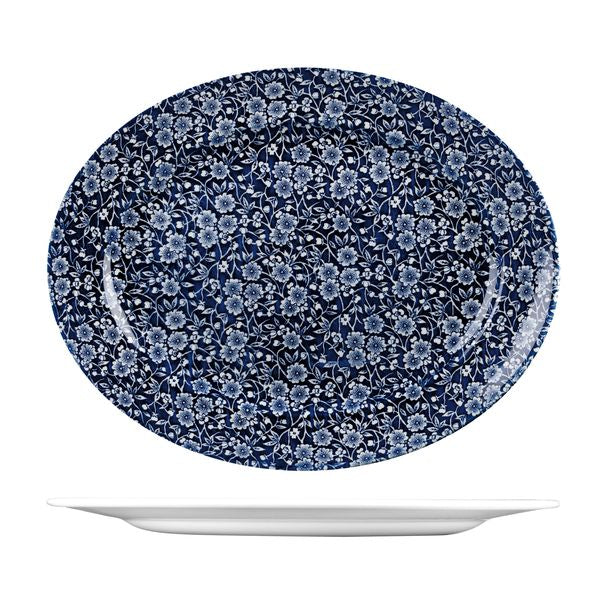 Churchill Victorian Calico Willow Oval Plate - Wide Rim (365x293mm)