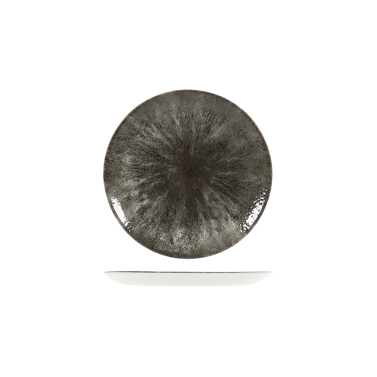 Churchill Stone Quartz Black Round Coupe Plate (165mm Ø)