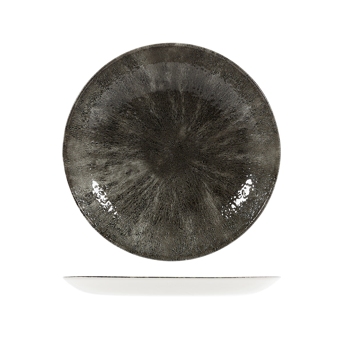 Churchill Stone Quartz Black Round Coupe Plate (260mm Ø)