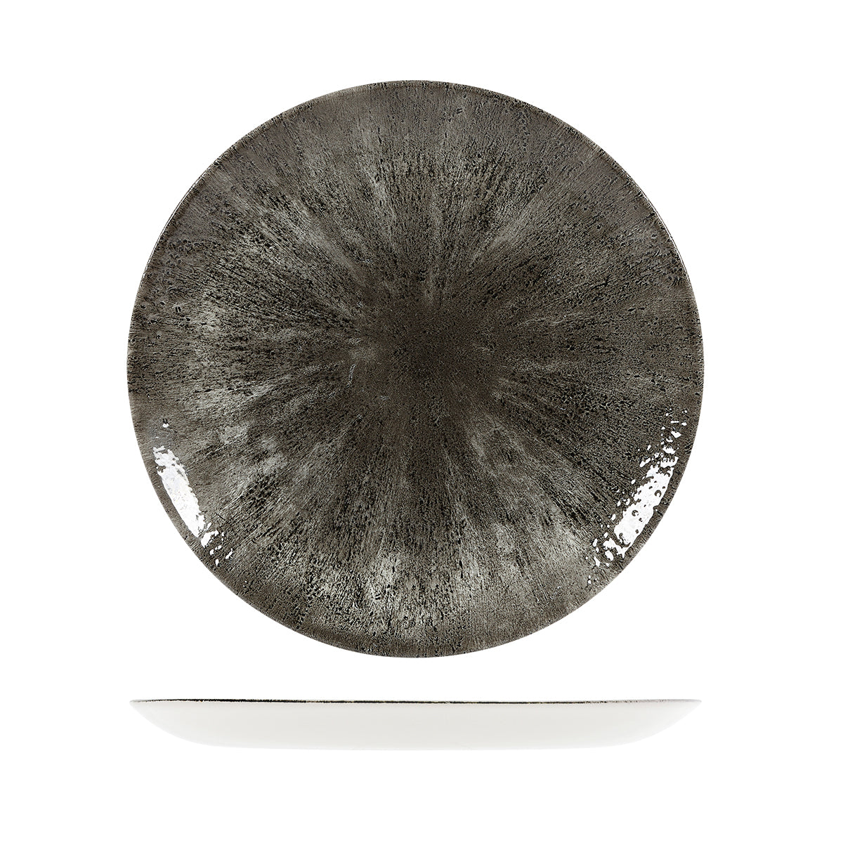 Churchill Stone Quartz Black Round Coupe Plate (288mm Ø)
