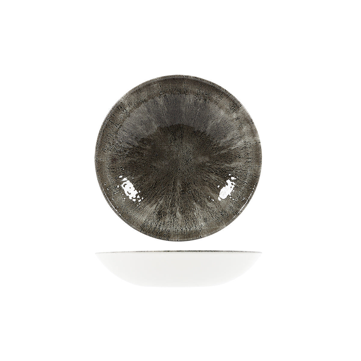 Churchill Stone Quartz Black Round Coupe Bowl (182mm Ø 426ml)