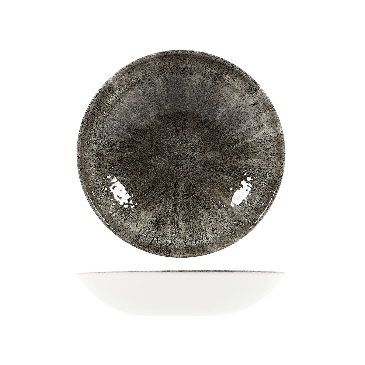 Churchill Stone Quartz Black Round Coupe Bowl (248mm Ø 1136ml)